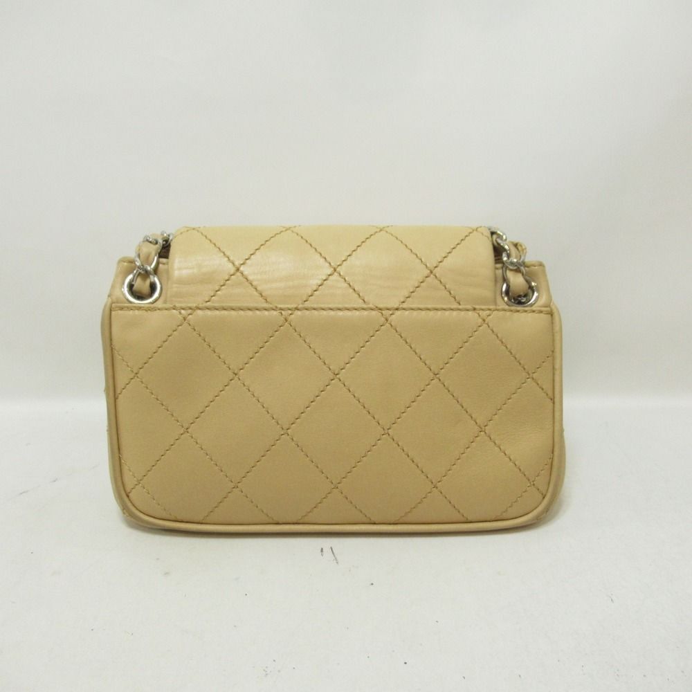 Chanel Chain Shoulder Bag Leather Beige - Picture 2 of 8